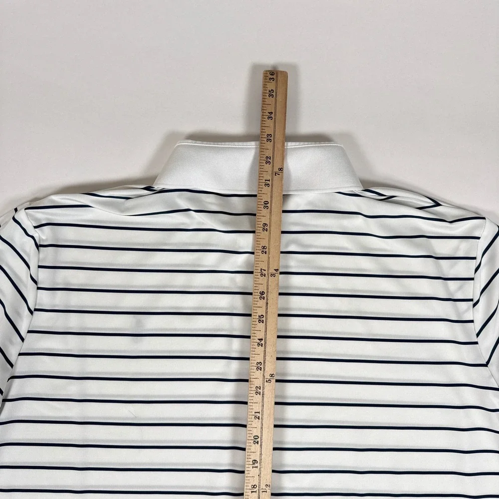 Polo Ralph Lauren Polo Shirt Mens XXL White Striped Performance Golf Preppy